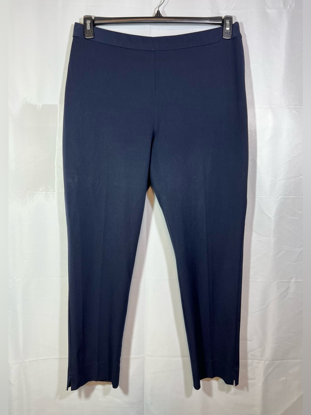 Investments Navy Straight-Leg Ponte Pants Size 14 Side Zipper Closure - Picture 6 of 7